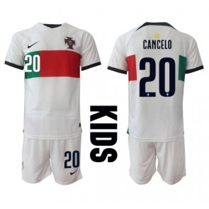 Portugalsko Joao Cancelo #20 Dětské Venkovní dres komplet MS 2022 Krátký Rukáv (+ trenýrky)